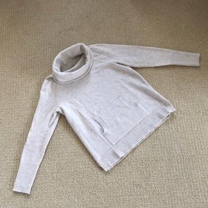 LOFT oatmeal cowl neck sweater